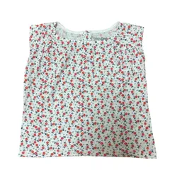 BABY　GAP　半袖　Tシャツ　カットソー　レトロ花柄　白　赤　90
