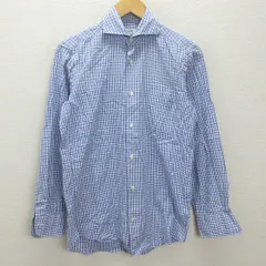 G■フェアファクス/fairfax 長袖シャツ/チェック柄【15/38】青系/men's/127【中古】■