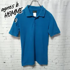 agnes b. HOMME（アニエスベー）　鹿の子ポロシャツ　ターコイズブルー0　メンズ　半袖　カジュアル　シンプル