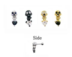 １８Ｇ軟骨おとぼけスカル ボディピアス 耳ピアス 軟骨ピアス 片耳ピアス
