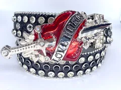 ハートバックル幅3.8 105cm/115cm ギラギラ　ウエスタンベルト　ブラック　LEX　メンズベルト　レディースベルト　カウボーイ　y2k アメカジ　古着　ラッパー　グランジ　プレゼント