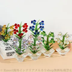 クリスタルガラスの水仙 きらきら輝く花 置物 記念日 お祝い