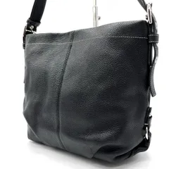 【良品】COACH コーチ ショルダーバッグ トートバッグ 斜め掛け 肩掛け シルバー金具 チャーム ロゴ型押し レザー ブラック 黒色 メンズ レディース ユニセックス 男女兼用