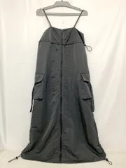 ZARA ザラ ナイロンミディワンピース キャミソールワンピ シャカシャカ ドロスト ジッパー 8414/213/250 サイズ: F カラー: グレー系