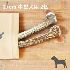 【 17cm 中型犬用 】【2個セット】エゾ鹿の角 犬 おやつ 無添加 国産 北海道産 ペット・ペットグッズ ドッグフード ガム 骨（ボーン）型 硬い 長持ち おもちゃ 鹿角 角ガム ペット用品　犬用品　ドッグフード