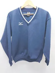 ◇ ⊇ MIZUNO ミズノ Vネック スポーツウェア 長袖 ジャージー プルオーバー サイズSS ネイビー メンズ E  【1505290027939】