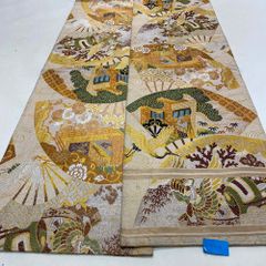 丸帯 アンティーク ヴィンテージ 金帯 426cm 花嫁衣装 貸衣装 中古 リサイクル 結婚式 婚礼 着付け 舞台 きもの 着物 3516