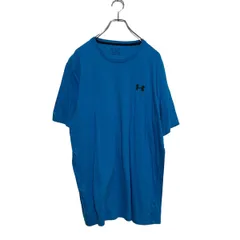 UNDER ARMOUR 半袖 ロゴTシャツ L ブルー アンダーアーマー スポーツウェア クルーネック 古着卸 アメリカ仕入 a605-8182