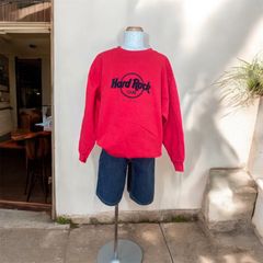 Size キッズXL 150-160相当　Hard Rock CAFE MIAMI made in USA アメリカ製　ハードロックカフェ　レッド　スウェット