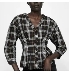 ZARA チェック柄 ブラウス シャツ ジャケット Lサイズ