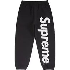 S Supreme Satin Applique Sweatpant Black Appliqué
