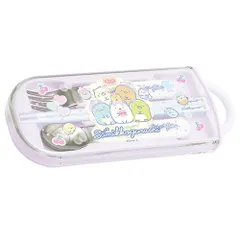  [KA18702]すみっコぐらし トリオセット スプーン フォーク はし スライド式 かわいい ランチ お弁当 サンエックス 日本製 抗菌加工