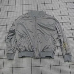 ◇ ⊇  mysty woman スカイブルー系刺繍入りMA-1ジャケット Fサイズ レディース E  【1508250038808】