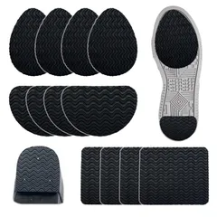 滑り止めアクセサリー 靴底 ヒールプロテクター 保護パッド 靴底の保護と修理 補修 6ペア12枚 男女兼用 靴底滑り止めパッド ブラック YFFSFDC