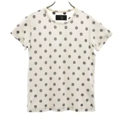 Y's ワイズ 日本製 リバースプリント ドット柄 半袖 Tシャツ 2 ホワイト ヨウジヤマモト 水玉 レディース 古着