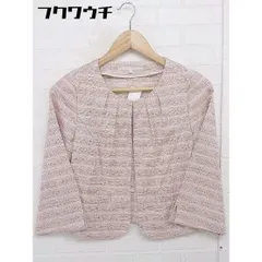 ◇ NOLLEY'S sophi ノーリーズソフィ 七分袖 ノーカラー ジャケット サイズ36 ピンク マルチ レディース  【1109210009502】のサムネイル