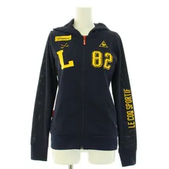 ルコックスポルティフ le coq sportif GOLF COLLECTION ゴルフウェア ジップアップパーカー ジャケット 長袖 薄手 ロゴ刺繍 プリント S 紺 ネイビー /BBのサムネイル