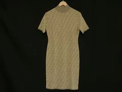 ■新品■未使用■ FENDI フェンディ ズッカ柄 レーヨン×ポリエステル 半袖 ワンピース 表記サイズ 38 洋服 グレー系×ベージュ系 BI7538のサムネイル