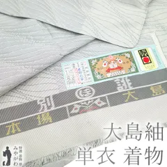 本場大島紬 ロングワンピース 証紙 中晶紬織物謹製