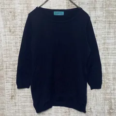 VIRINA　ヴィリーナ　レディース　トップス　ニット　セーター　七分袖　マタニティー　ネイビー　Fサイズ　チャック付き　ウール混　日本製　オシャレ　s84h1