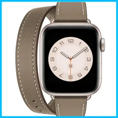 【人気商品】通勤用(38/40/41mm二重巻き型 ビジネス おしゃれバンド 交換ベルト男女兼用 キャメルブラウン+スターライトバックル) 9/8/7/6/5/4/3/2/1/SE/SE2全機種対応 Series iWatch 細い 2重巻き 本革 レザー レ