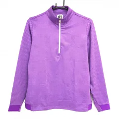 ★SALE価格★【超美品】フットジョイ 長袖ハイネックシャツ パープル ハーフジップ ドット レディース M ゴルフウェア FootJoy