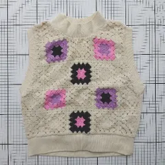 ◇ Θ ZARA ザラ 防寒性良好 ノースリーブ 透け柄ベスト サイズM ベージュ系 レディース E  【1508250010064】