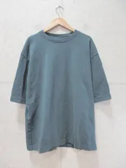 UNIQLO ユニクロ エアリズムコットンオーバーサイズT 細ボーダー柄 グリーン系 Mサイズ