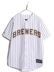 【お得なクーポン配布中!】 MLB オフィシャル Majestic ブルワーズ ベースボール シャツ メンズ XL 程 ユニフォーム ゲームシャツ メジャーリーグ 半袖シャツ 大リーグ