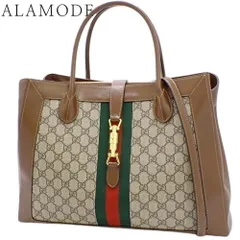 GUCCI(グッチ) ジャッキー1961 ラージ トートバッグ 2WAY ショルダー 肩掛け ウェブ シェリーライン ベージュ エボニー ブラウン茶 ゴールド金具 649015 HUHHG 8565 レディース 40802096673【中古】【アラモード】