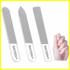 【在庫処分】ガラス製 ネイルファイル つや出し ネイルケア 水洗い可 つめ磨き ネイル用品 爪ピカピカになる つめやすり ケース付き 爪磨き (3本) 爪やすり