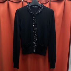 ☆美品♡DOLCE＆GABBANA パールビジュー カーディガン ウール 黒