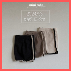 【即納】韓国人気ブランド minirobe 2024 春夏新作 ハーフパンツ  韓国子供服  韓国キッズ おしゃれ お洒落 子供服 春服 80サイズ Sサイズ シンプル ユニセックス 【送料無料】【新品】