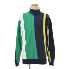 【NAUTICA】90s J-US2 ランダムストライプ ハーフジップ長袖スウェット
