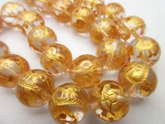 【四神獣彫刻入り】/【天然水晶】/玉size(約14㎜)/1set(1玉)/【彫刻】/【四神獣】/【金箔】/【手彫り】/1054t4