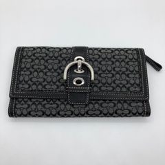 COACH コーチ 長財布 三つ折り キャンバス×レザー シグネチャー