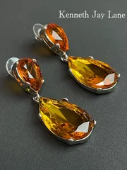 美品 ヴィンテージ Kenneth Jay Lane クリスタル ティアドロップ イヤリング