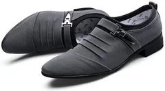 aspersio アスペルシオ スエード カジュアルシューズ メンズ ビジネスシューズ ビジネス靴 モンクストラップ 26cm 灰色(グレー,  26.0～26.5 cm 3E)