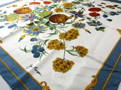 ジムトンプソン スカーフ 花柄 ブランド 小物 レディース ホワイト×ブルー×イエロー JIM THOMPSON 【中古】