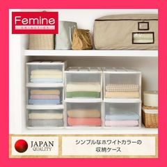 【スタッフおすすめ！】天馬 前面から中身が見えやすい押し入れ収納ケース フェミーネケース 74浅型 引き出し 前に倒れるのを防止する機能付き衣装ケース 収納ボックス 【幅39*奥行74*高さ23cm】