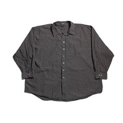 IZOD アイゾッド 長袖シャツ チェック柄 ビッグシルエット ブラック×ブラウン系 3XL