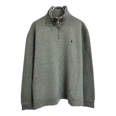 Polo by Ralph Lauren ポロ ラルフローレン ハーフジップ コットンセーター グレー(メンズ L)中古 古着 U6710