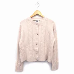 アビトーキョー ABITOKYO カーディガン ニット クルーネック リブ ケーブル編み ワイド ドロップショルダー 長袖 F ベージュ /NT4