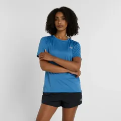 ニューバランス 半袖シャツ レディース NEWBALANCE Sport Essentials Tシャツ ランニングウェア 吸汗速乾 ドライ 軽量  マラソン 陸上 トレーニング スポーツウエア  ブルー 青 レディースウェア 服/WT41222-SET