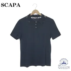SCAPAスキャパ半袖カットソーSCAPA ネイビー系柄半袖カットソー スキャパ SCAPA / スキャパ （レディース） カットソー | ファッション