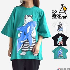 未使用タグ付きゴースローキャラバンでかロゴ×クレイジーパターンT 