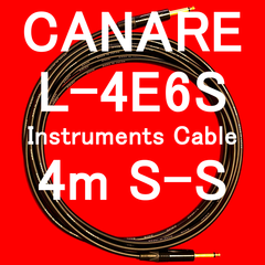 CANARE L-4E6S Instruments Cable w/ Neutrik Gold Plated TS Plug SS 4m