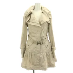 バーバリーブルーレーベル BURBERRY BLUE LABEL トレンチコート ジップアップ ベルト付き コットン 38 S ベージュ /YQ ■OS
