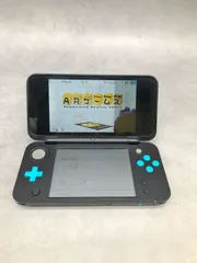 MK108△new2DS LL ブラック×ターコイズ 本体 アダプター付き【通電のみ】※制限あり