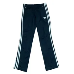古着 adidas アディダス トラックパンツ トレフォイルロゴ 3ライン ブラック M 95サイズ 255-142